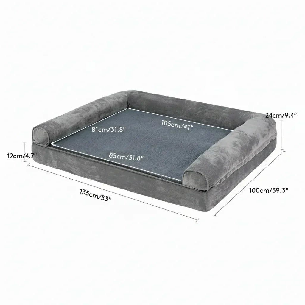 CalmNest Orthopedic Memory Foam Dog Bed — Water Repellent Cover, Plush Comfort