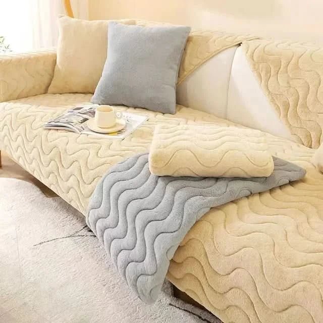 NovaGuard Polyester Sofa Cover — Waterproof Surface and Non-Slip Backing