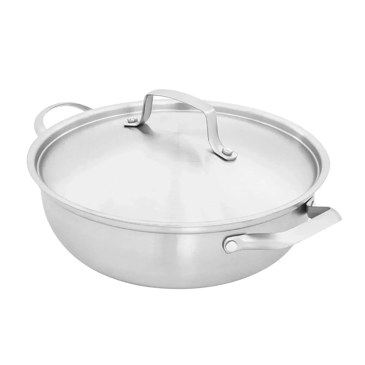 NovaCook Universal Stainless Steel Cooking Pot With Lid — Polished Silver Body