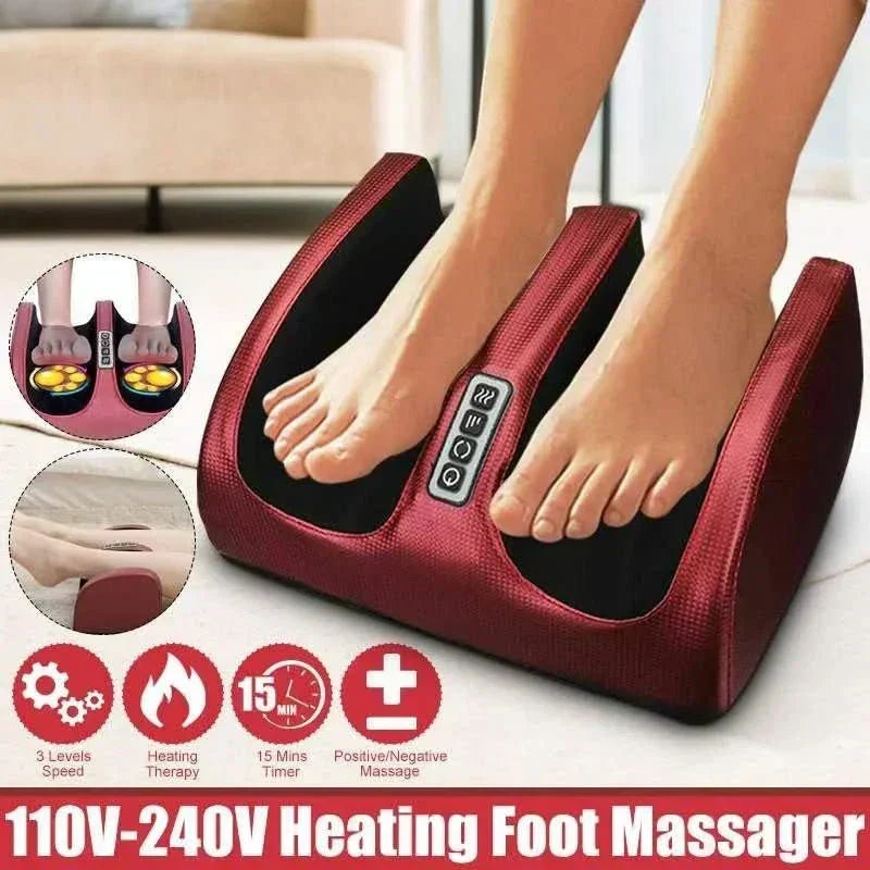 Auralux Shiatsu Foot Massager – Heat, 12 3D Massage Balls, Timer