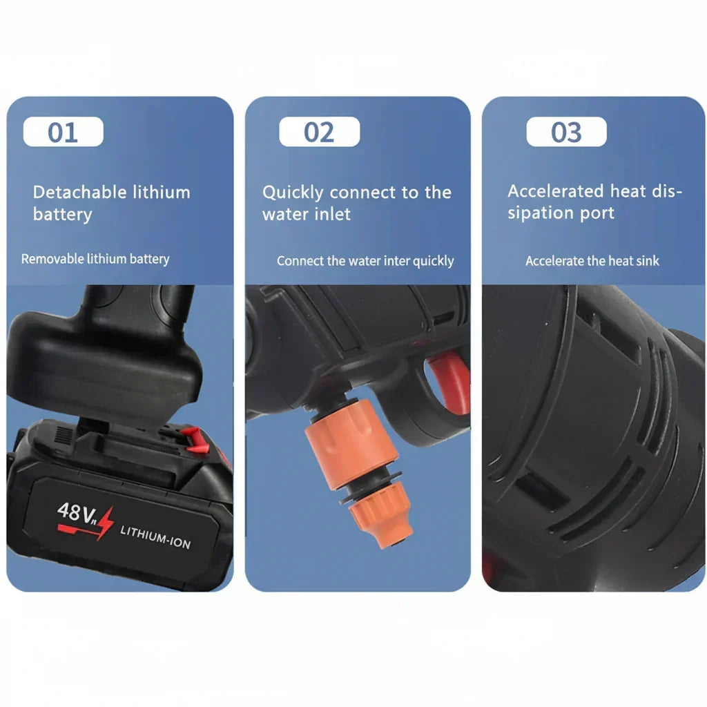 VoltClean Pro 30000 Cordless High Pressure Cleaner — 60 Bar Pressure, 30000mAh Battery