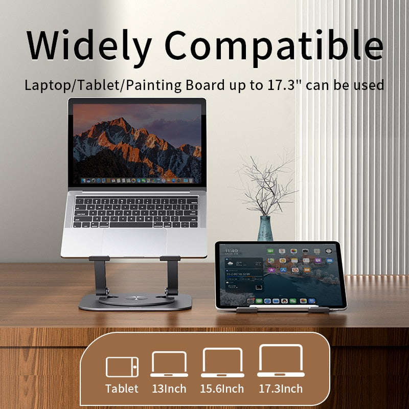Suport ajustabil pentru laptop — rotație la 360 de grade și unghi de înclinare