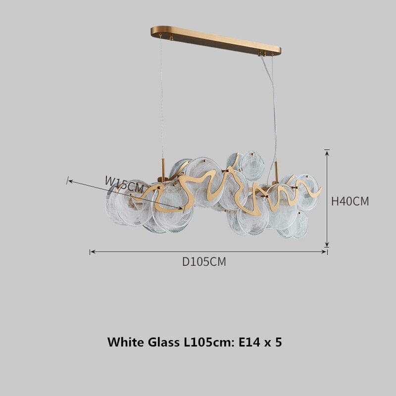 Cirrus Cloud Pendant Light with Gold Glass Lampshade