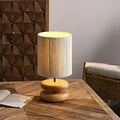 Nova Bedside Table Lamp — Soft Fabric Shade and Walnut Base