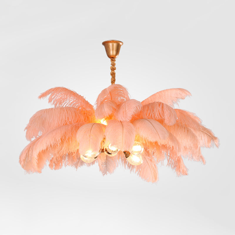 O'Moore Nordic Luxury Pendant Light, Brass/Feather | ventumra