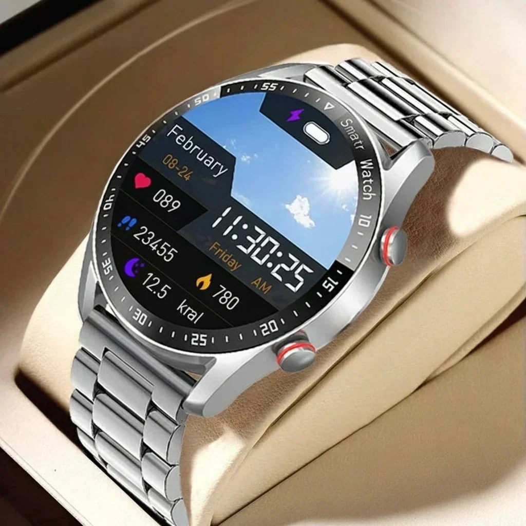 PulseNova Premium Men's Smartwatch — ECG Monitor, PPG Sensor, Call Function