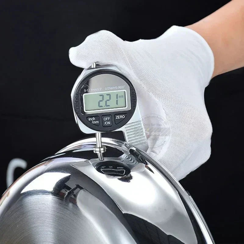AuroraChef 28/30 Cm Stainless Steel 304 Wok Pan — Without Coating, Gas and Induction Compatible