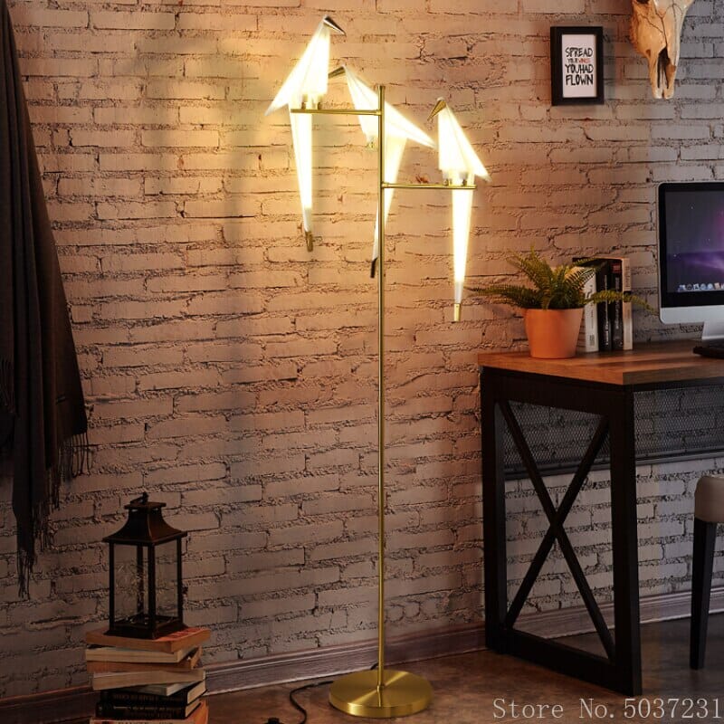 Avelon Birdlight Floor Lamp With Elegant Acrylic Shade