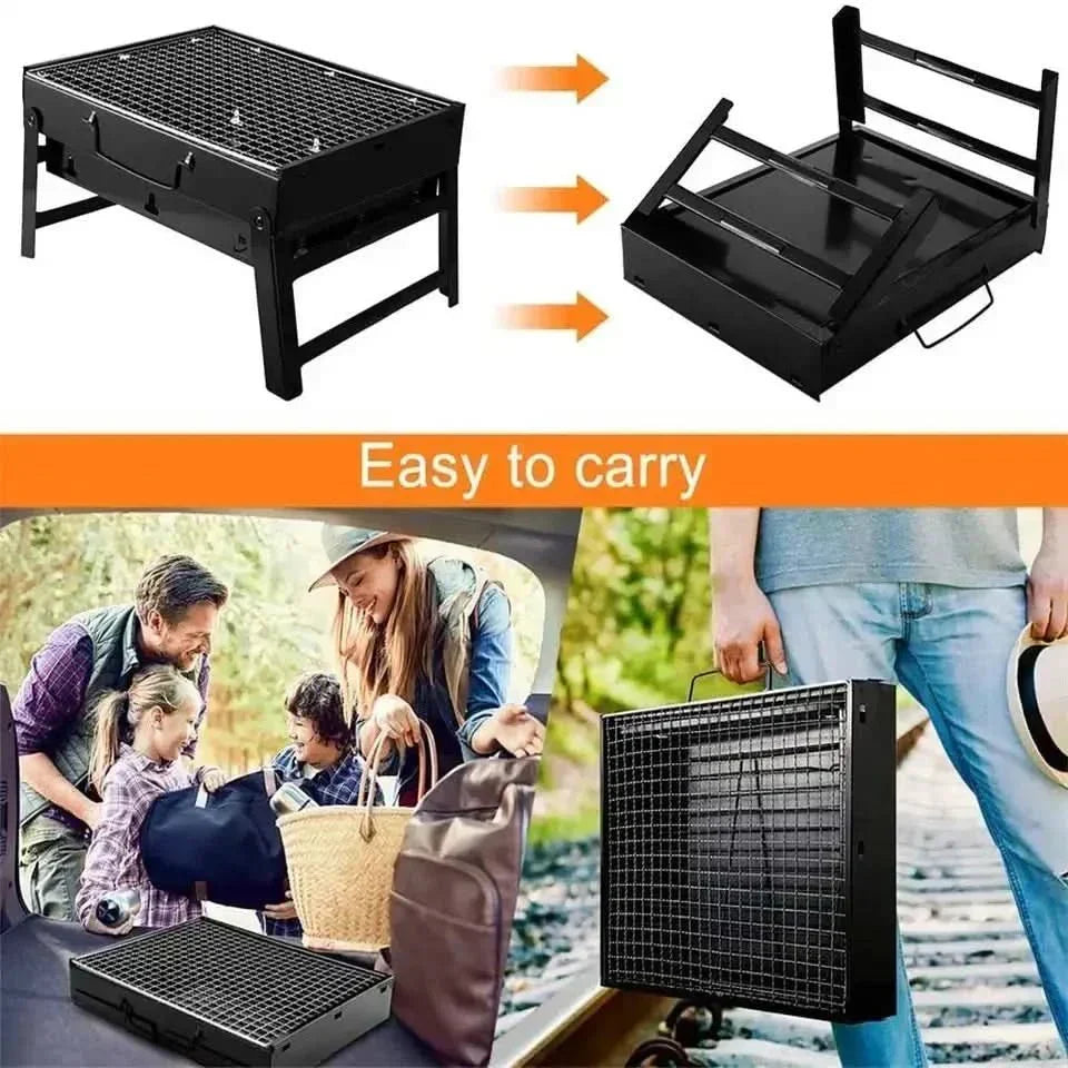 Parrilla de carbón de acero inoxidable TrailBlaze — Estructura compacta plegable
