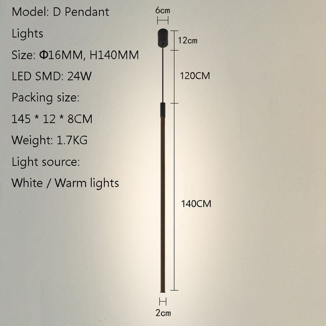Luxe Linear LED Bedside Pendant Lamps for Cozy Bedrooms