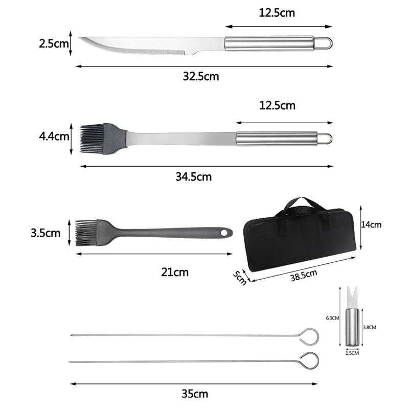 BlazeChef Elite Grillbesteck-Set aus Edelstahl — langlebige Grillutensilien
