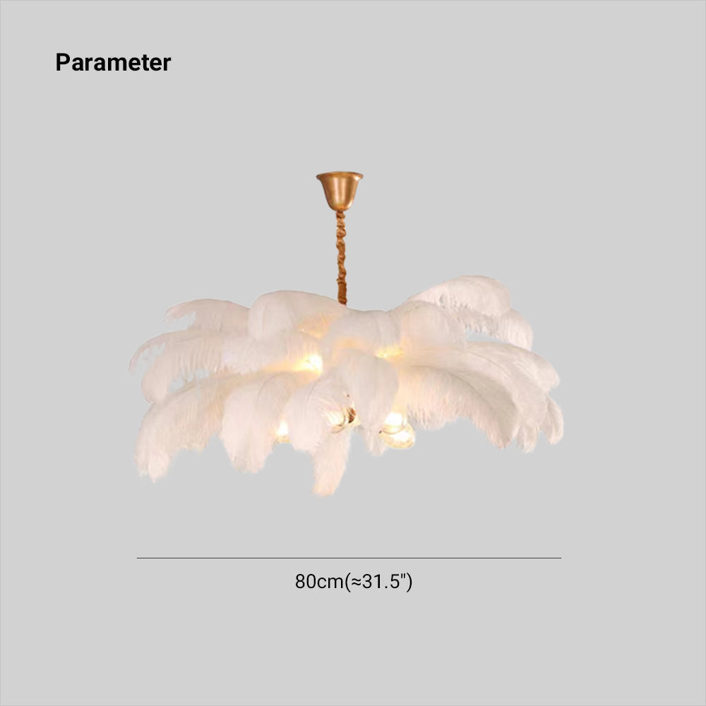 O'Moore Nordic Luxury Pendant Light, Brass/Feather | ventumra