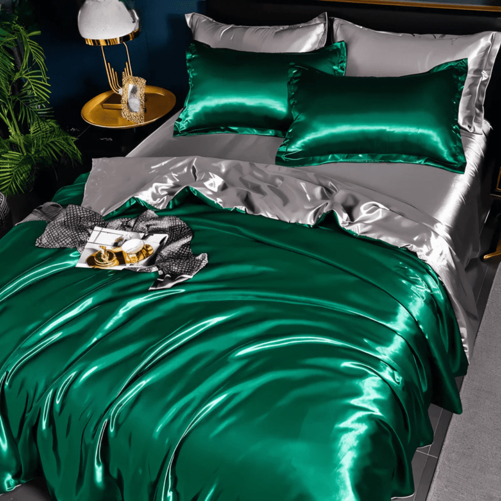 SilkNest Luxurious Silk Bedding Set — Cooling Woven Texture
