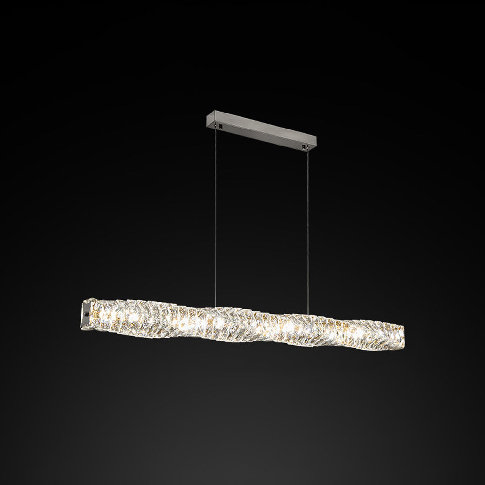 Kristy Crystal Sliver and Gold Pendant Light, Stainless Steel | ventumra