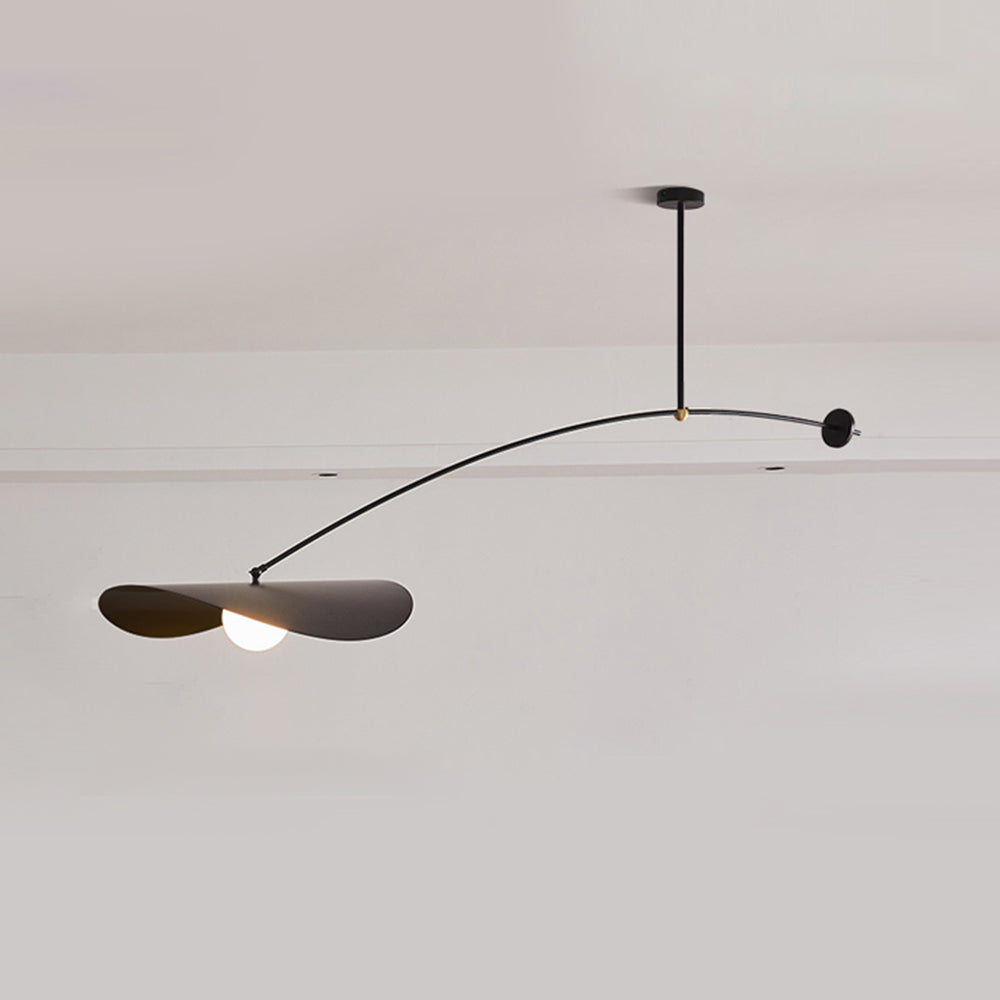 Arisha Minimalist Lotus Leaf Shaped Metal Pendant Light, Black/Gold | ventumra