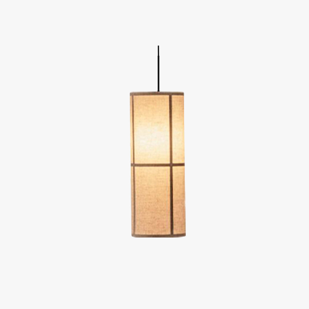 Ritta Cylinder Pendant Light, Lantern, Fabric, Japanese | ventumra