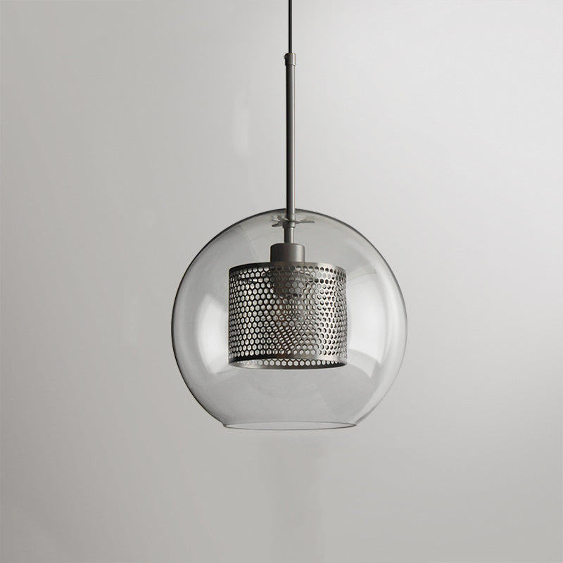 Hessa Contemporary Golden Pendant Light, Glass, Globe/Cylindric - Neutralighting