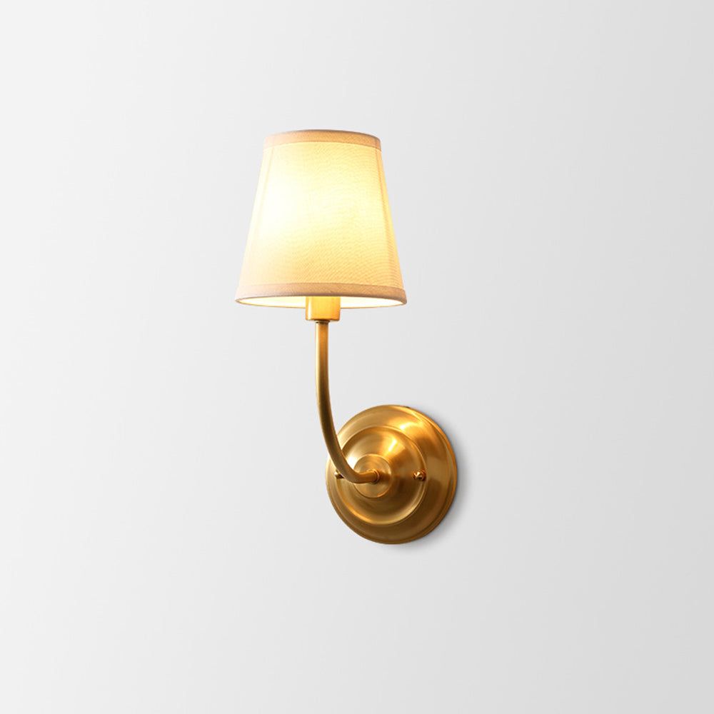 Tiffany Vintage Rustic Lantern Fabric LED Wall Lamp, Gold | ventumra
