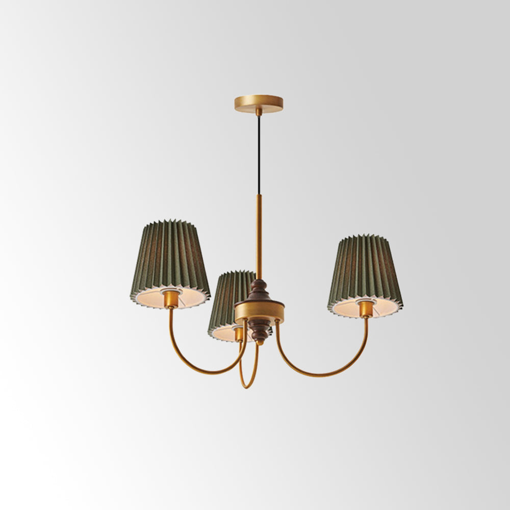 Silva Modern Retro Fabric Chandelier, White/Green | ventumra