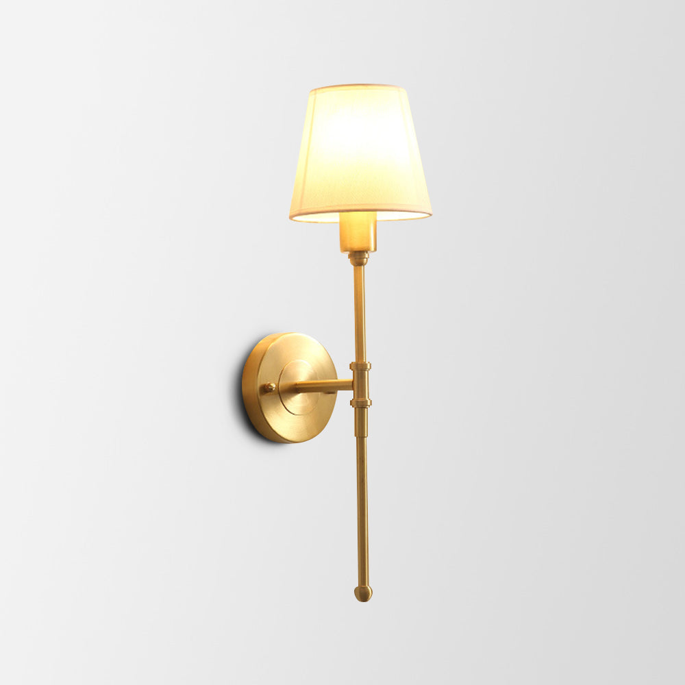 Tiffany Vintage Rustic Lantern Fabric LED Wall Lamp, Gold | ventumra