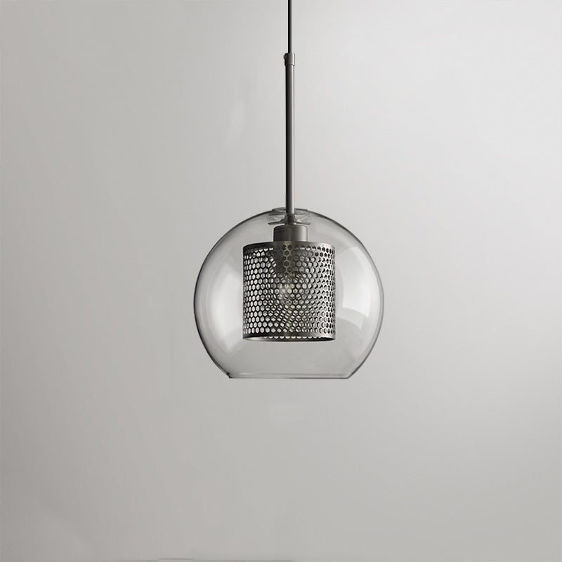 Hessa Contemporary Golden Pendant Light, Glass, Globe/Cylindric - Neutralighting