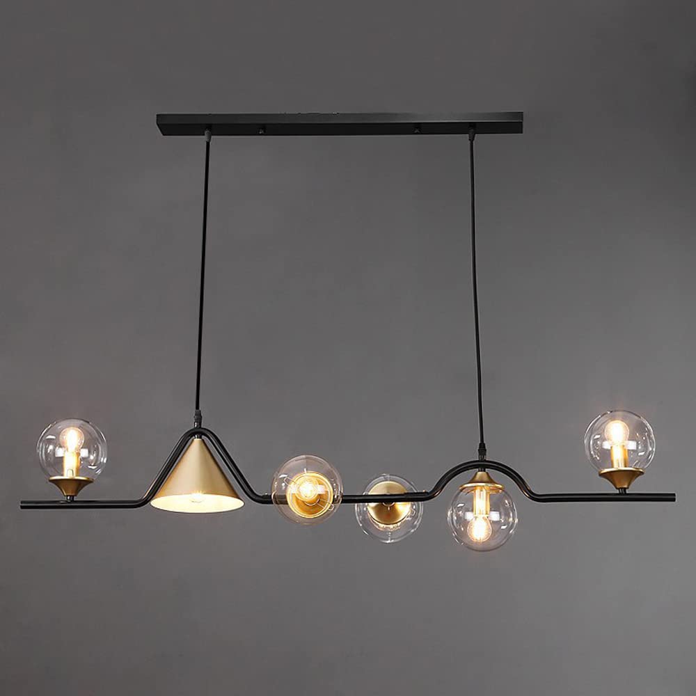Arisha Modern LED Pendant Light Black/Gold Glass Living Room/Bedroom | ventumra