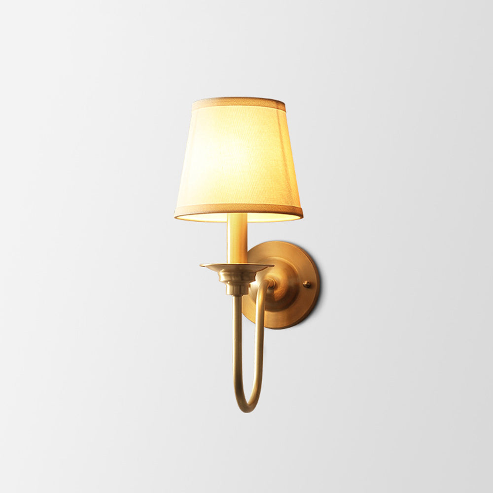 Tiffany Vintage Rustic Lantern Fabric LED Wall Lamp, Gold | ventumra