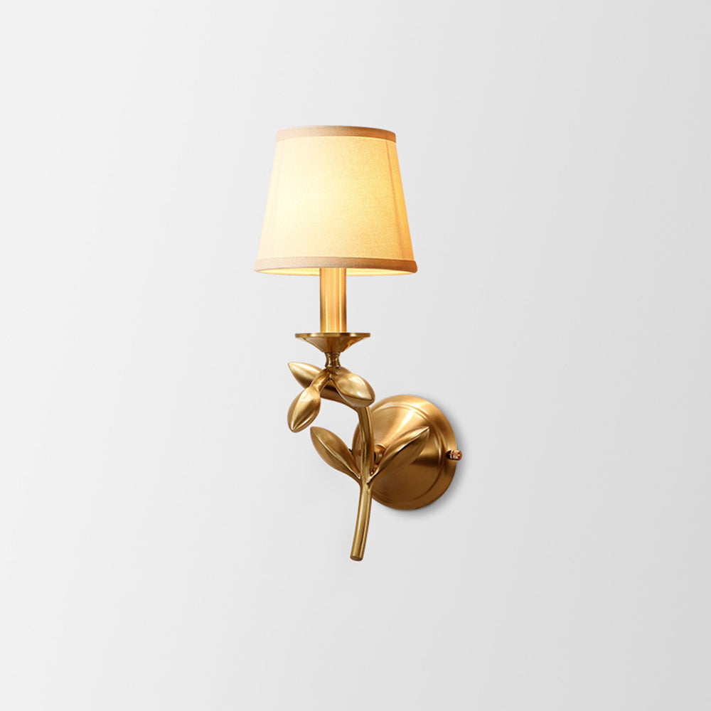 Tiffany Vintage Rustic Lantern Fabric LED Wall Lamp, Gold | ventumra