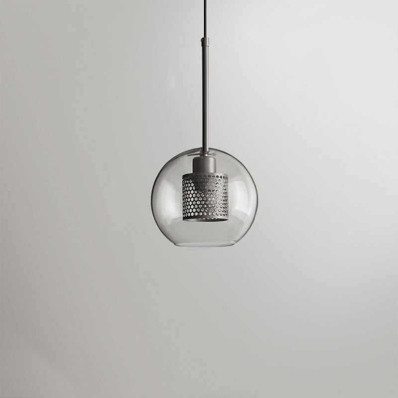 Hessa Contemporary Golden Pendant Light, Glass, Globe/Cylindric - Neutralighting