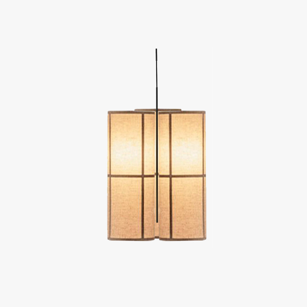 Ritta Cylinder Pendant Light, Lantern, Fabric, Japanese | ventumra