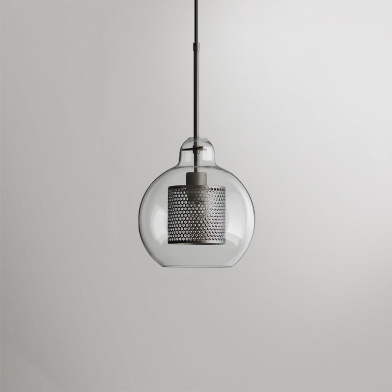 Hessa Contemporary Golden Pendant Light, Glass, Globe/Cylindric - Neutralighting