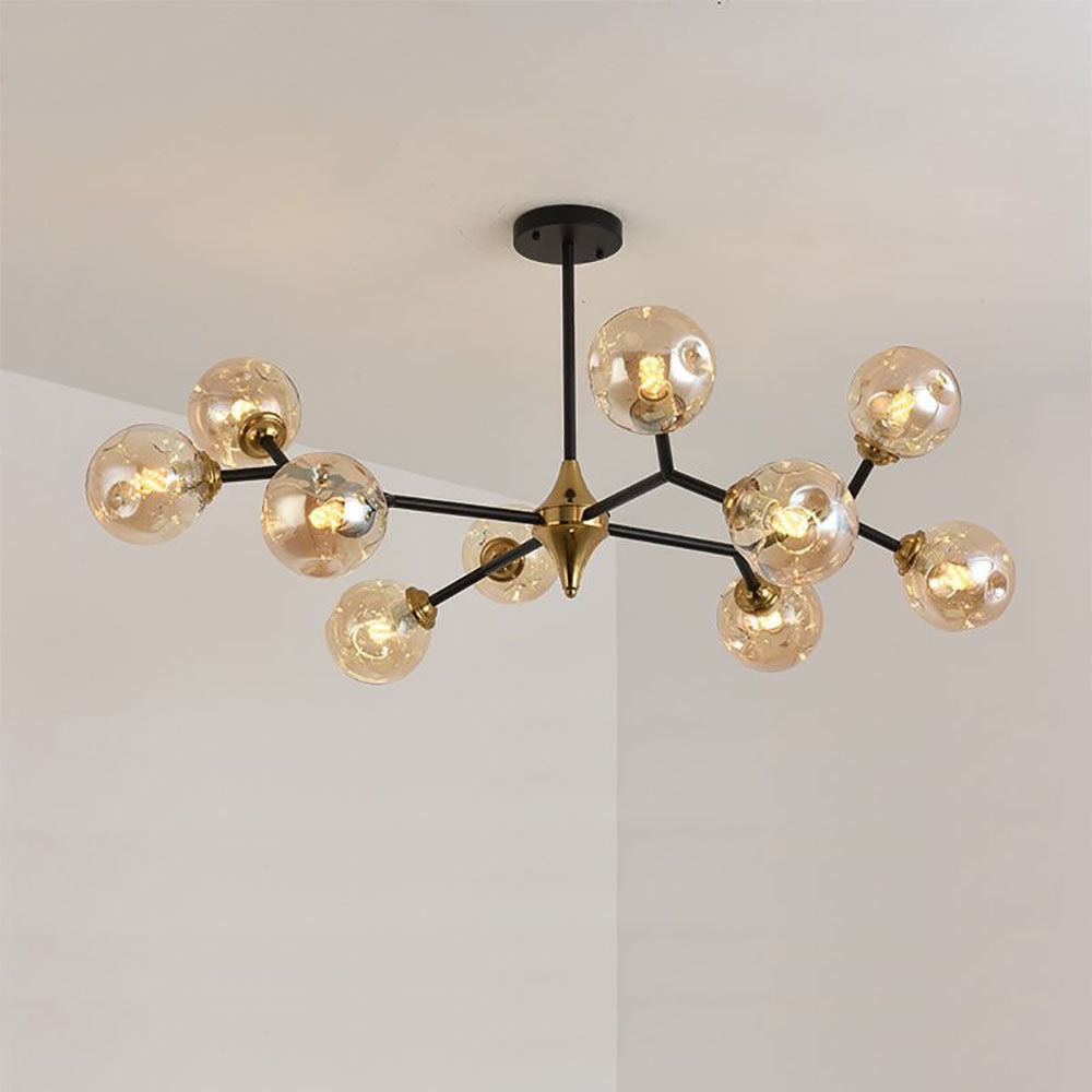 Valentina Art Deco Glass Bubble Chandelier, Amber | ventumra