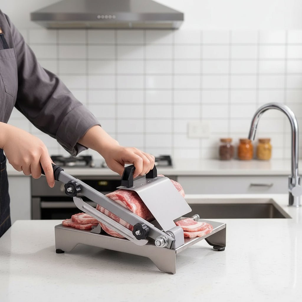 SliceEase Adjustable Food Slicer — Manual Operation, Uniform Thickness Settings