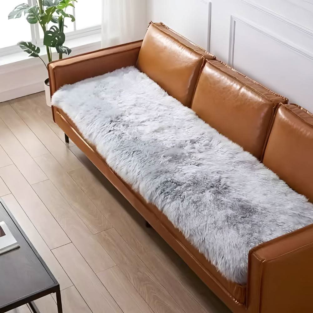 VelvetEase Flauschiger Samt-Sofabezug — Hochwertiger Plüschüberwurf