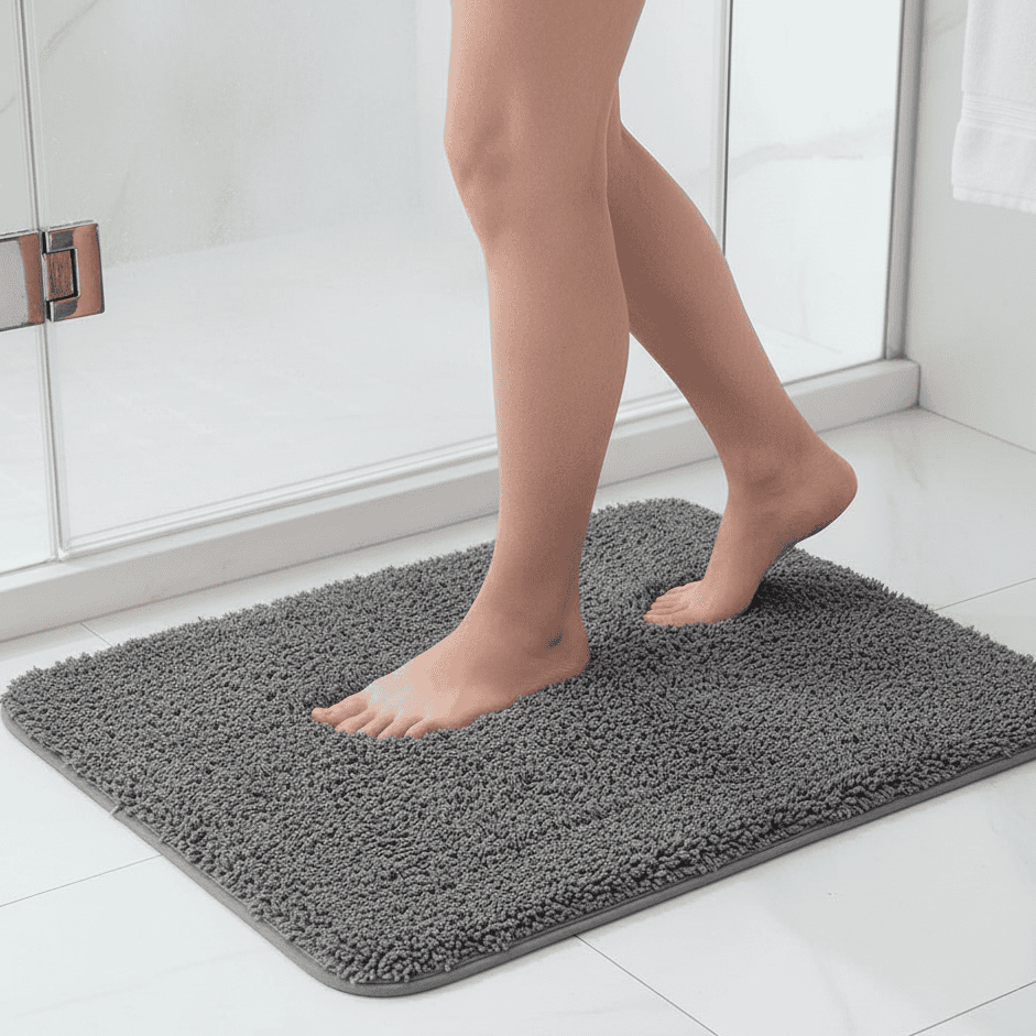 NimbusNest Fluffy Bath Rug — Soft Fur Texture, Quick-Absorbent Surface