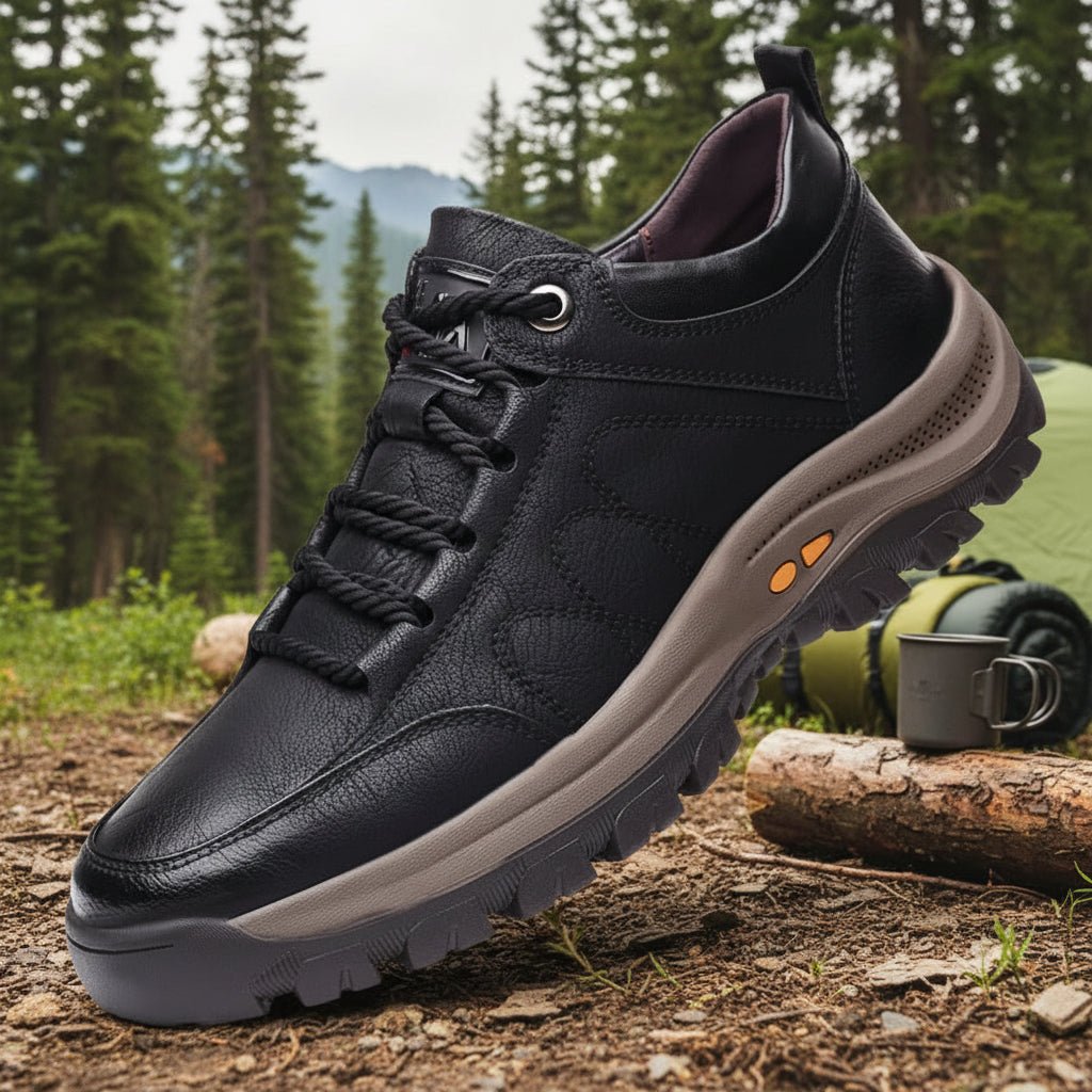Trailstride Waterproof Leather Hiking Shoes — Moisture-Wicking Lining, Joint-Aligned Comfort