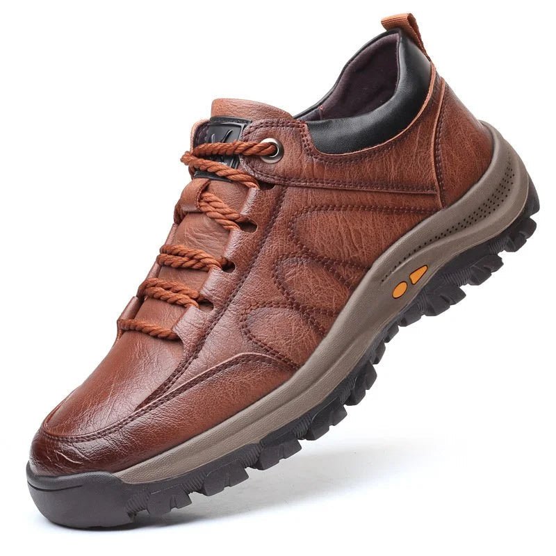 Trailstride Waterproof Leather Hiking Shoes — Moisture-Wicking Lining, Joint-Aligned Comfort