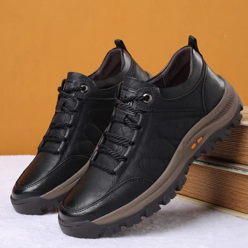 Trailstride Waterproof Leather Hiking Shoes — Moisture-Wicking Lining, Joint-Aligned Comfort