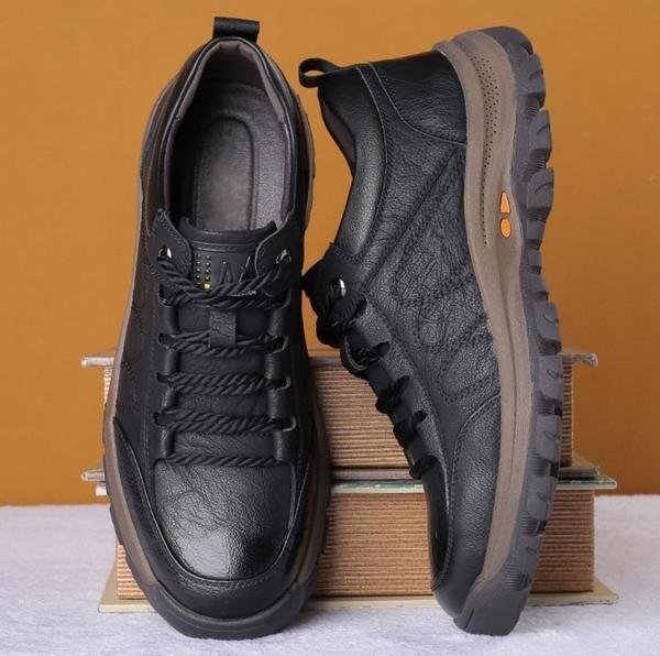 Trailstride Waterproof Leather Hiking Shoes — Moisture-Wicking Lining, Joint-Aligned Comfort