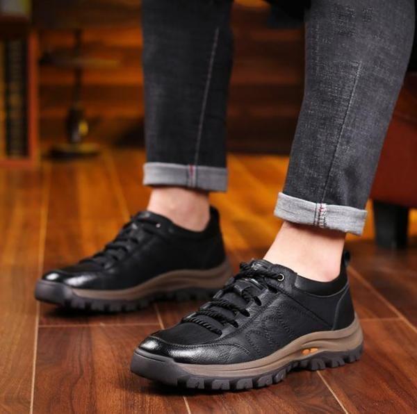 Trailstride Waterproof Leather Hiking Shoes — Moisture-Wicking Lining, Joint-Aligned Comfort
