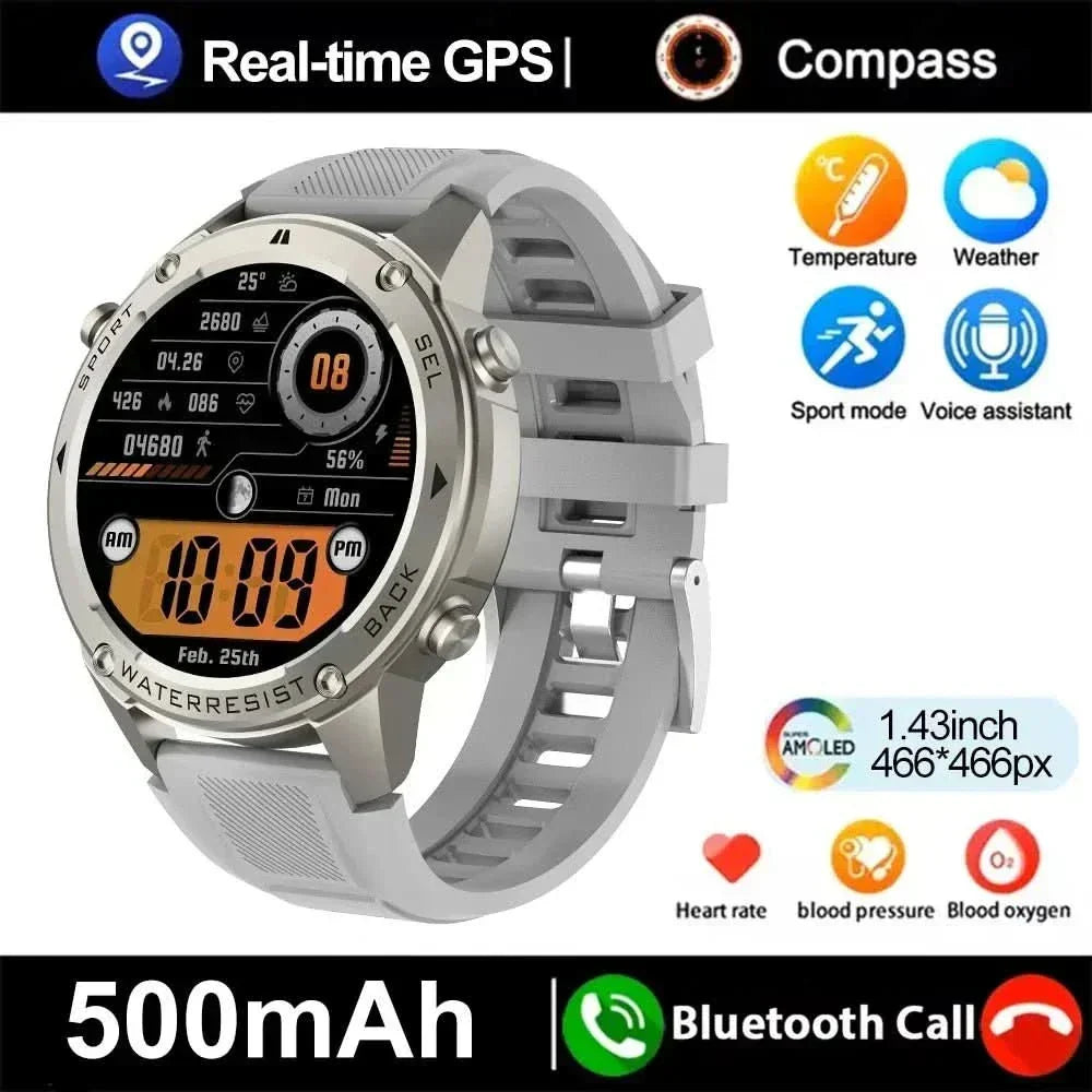 RidgeNova X Outdoor Smartwatch — Satellite GPS, Digital Compass, Comprehensive Health Monitoring