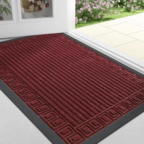 Architectural Ribbed Border Entry Rug | Ventumra
