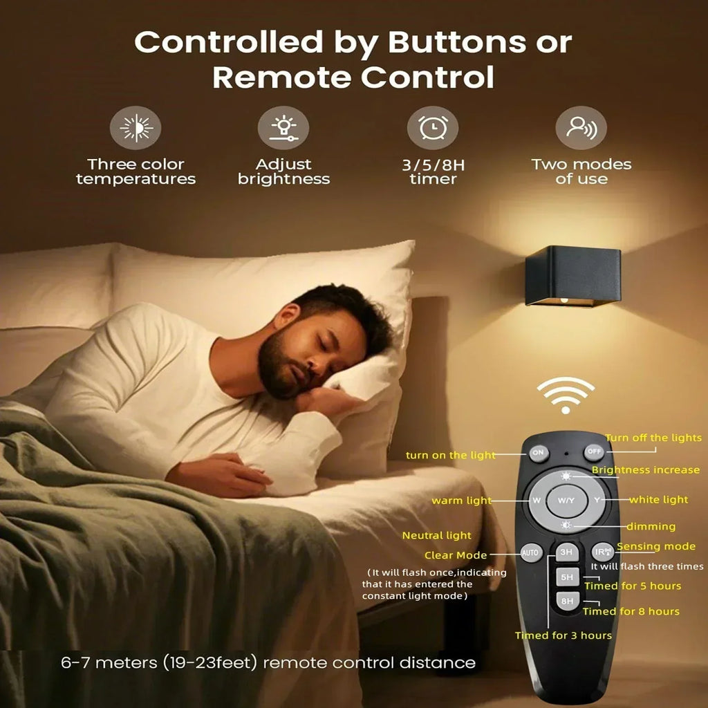 LuminaWall Wireless LED Wall Light — 4000 mAh Battery, Integrated Motion Sensor