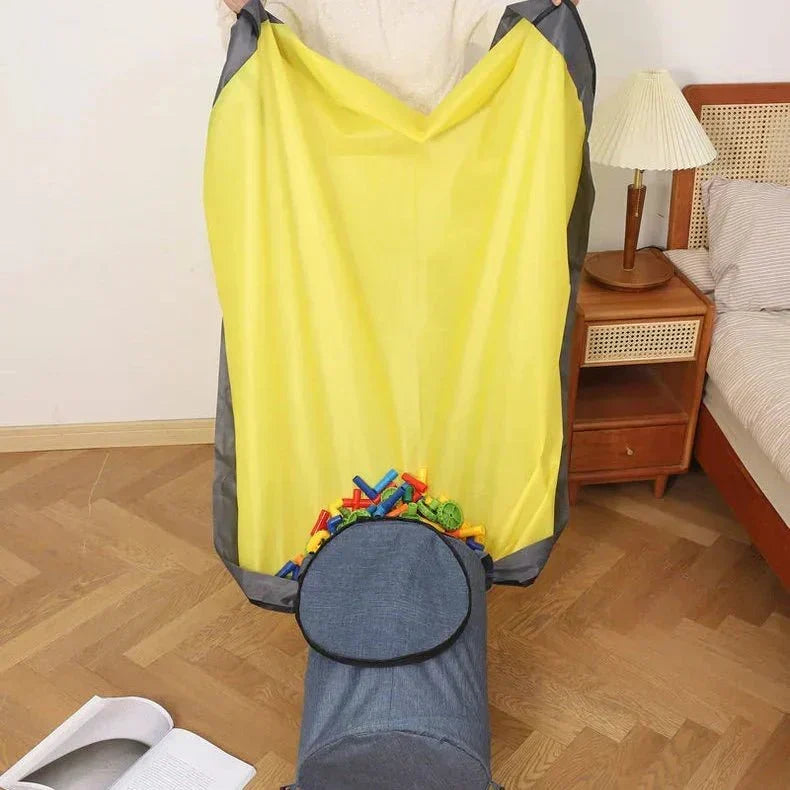 Cutie de depozitare pentru jucării cu utilizare dublă — covoraș circular de joacă detașabil