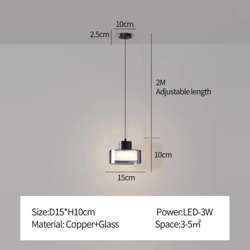 Aurelia Copper Glass LED Deluxe Pendant Light Fixture