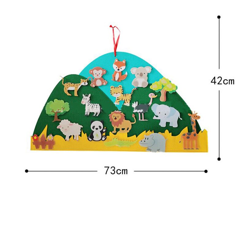 Interactieve vilten dierenversiering voor kinderen — creatief speelplezier