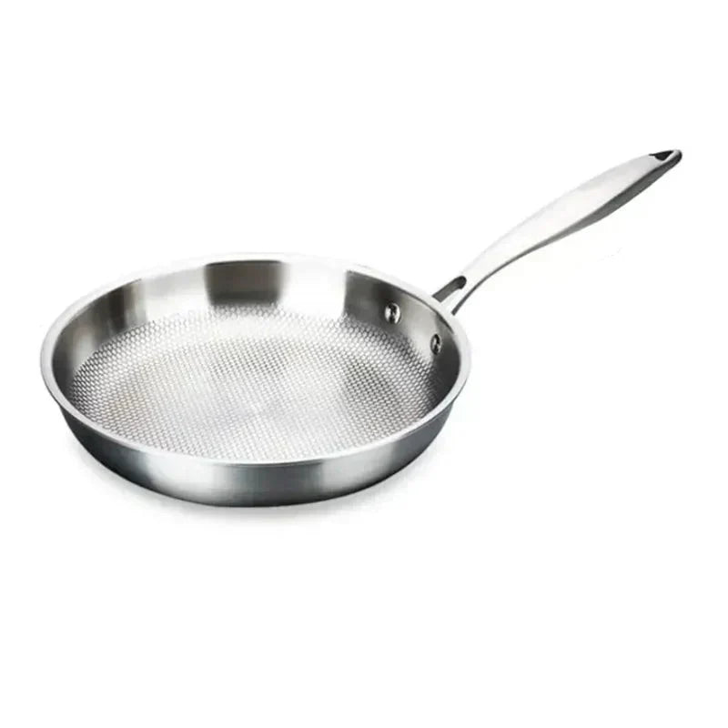 AuroraChef 28/30 Cm Stainless Steel 304 Wok Pan — Without Coating, Gas and Induction Compatible