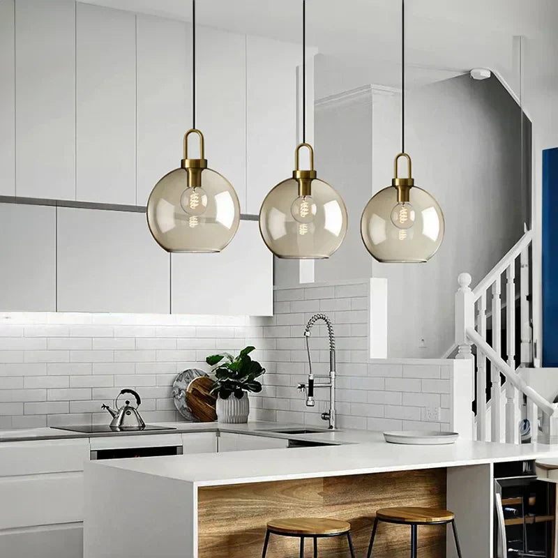 AstraLume Smoke Glass Pendant Light for Modern Spaces