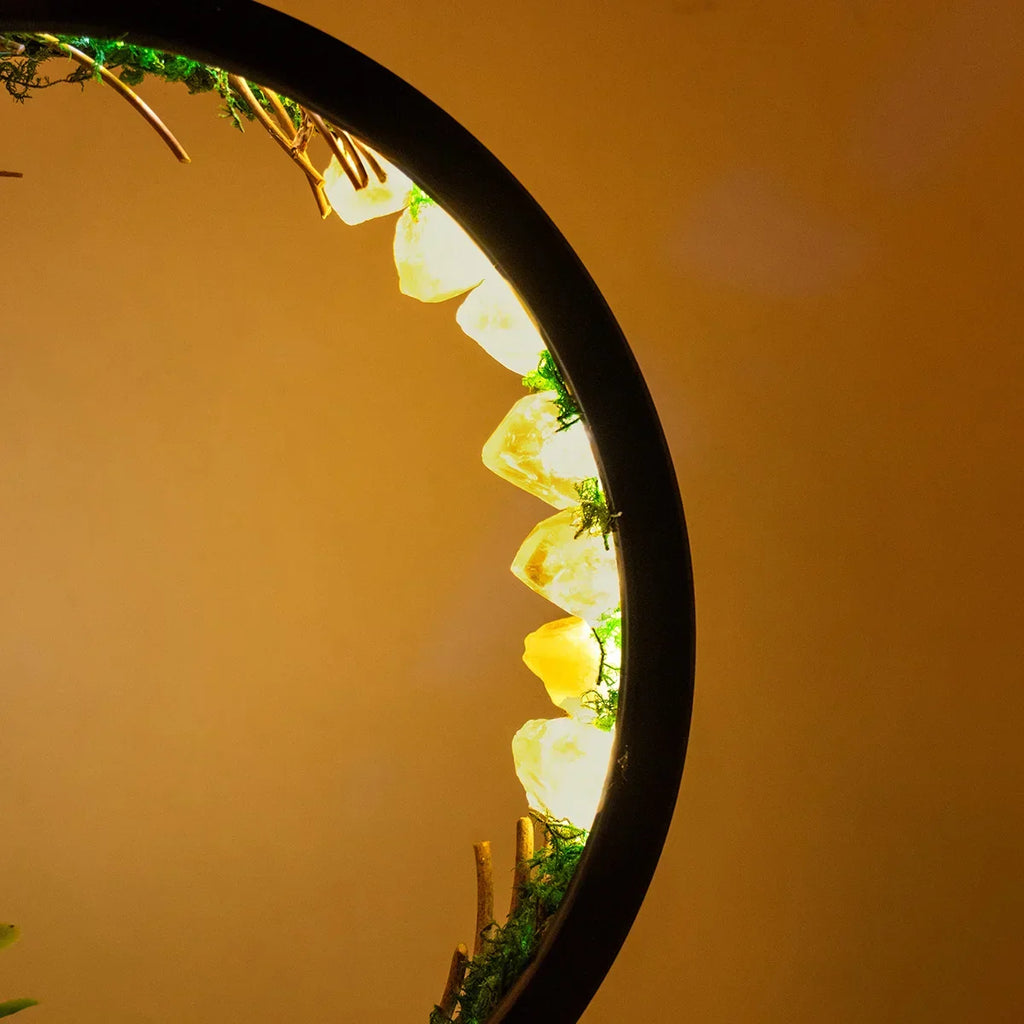 Light Spell Night Light — Round Frame, Plants & Crystals