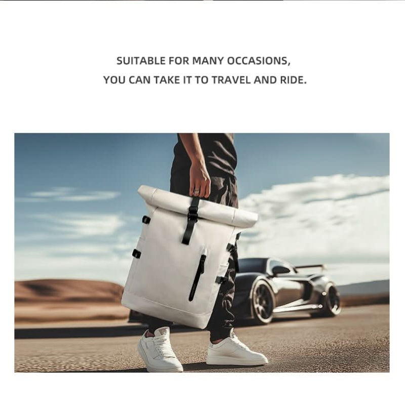 TrailMate Expandable Roll-Top Backpack — Large Capacity, Dedicated Laptop Compartment